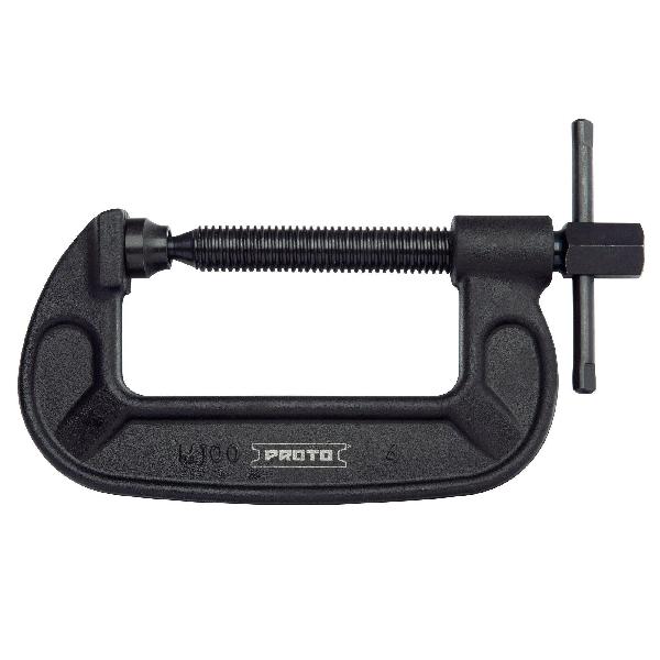 C-Clamp, Regular Duty, 2-3/4 in Throat Depth, 4 in Jaw Opening, Flat Anvil, 6500 lb Clamping, Forged Steel Body