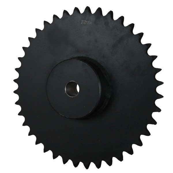 Roller Chain Sprocket, Type C Single Strand Stock Bore Welded, 40 to 104 mm Bore, 532.06 mm Outside Diameter, #24B-1 Chain, 42 Teeth, 38.1 mm Pitch, 509.835 mm Pitch Diameter, 151.994 mm Diameter Hub, 95 mm Length Through Bore, Steel