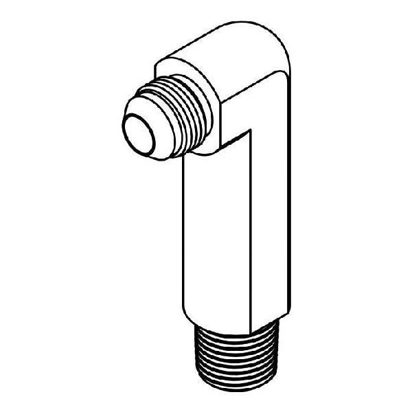 Elbow, Extra Extra Long, Series: 2501-LLL, 7/16-20 x 1/8-27 Nominal, 37 deg Male JIC x MNPT End Style, 90 deg Angle, 2.31 in Length, Steel, Trivalent Chromate Plated, Silver
