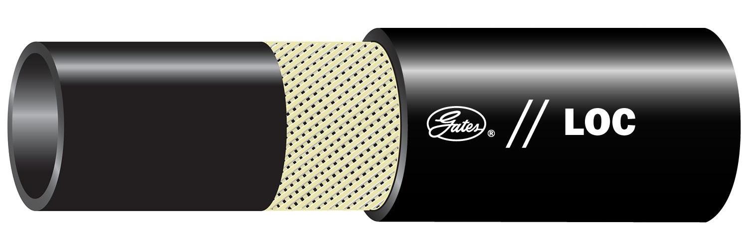 Hydraulic Hose, 1-Braid, Series: LOC, 0.31 in ID, 0.55 in OD, 350 ft. Length, 300 psi Working, -40 to 250 °F, Nitrile, Gray, Import