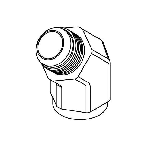 Elbow, Series: 2505, 9/16-18 x 1/4-18 Nominal, 37 deg Male JIC x FNPT End Style, 45 deg Angle, Steel, Trivalent Chromate Plated, Silver