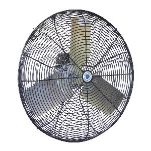 Air Circulator Fan, 1-Phase Fixed, 3850 to 5280 cfm, 1100 RPM Speed, 1/4 HP Power, 115 VAC, 2.9/1.6 A, 60 Hz Frequency, 2 Speed, 3 Blades, 23.2 cfm/W Air Flow Efficiency, Direct Drive Control, Aluminum Blade, Powder Coated Steel Housing Material, Cei