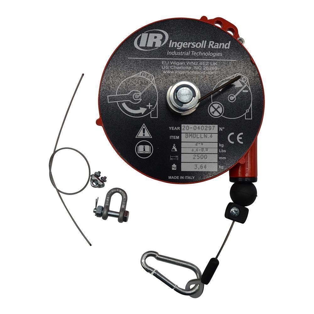 Spring Balancer, Medium Duty, Series: BMDLLN, 4.4 to 8.8 lb Load, 8.2 ft Cable Length, 6.6 lb Reel Weight, Stainless Steel Cable, Aluminum Housing Material