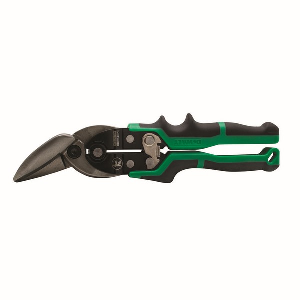 Aviation Snip, Cutting Capacity: 18 ga, 2 in Length of Cut, Offset/Right Snip, 10 in Overall Length, Serrated Blade, Forged Chrome Vanadium Steel Blade