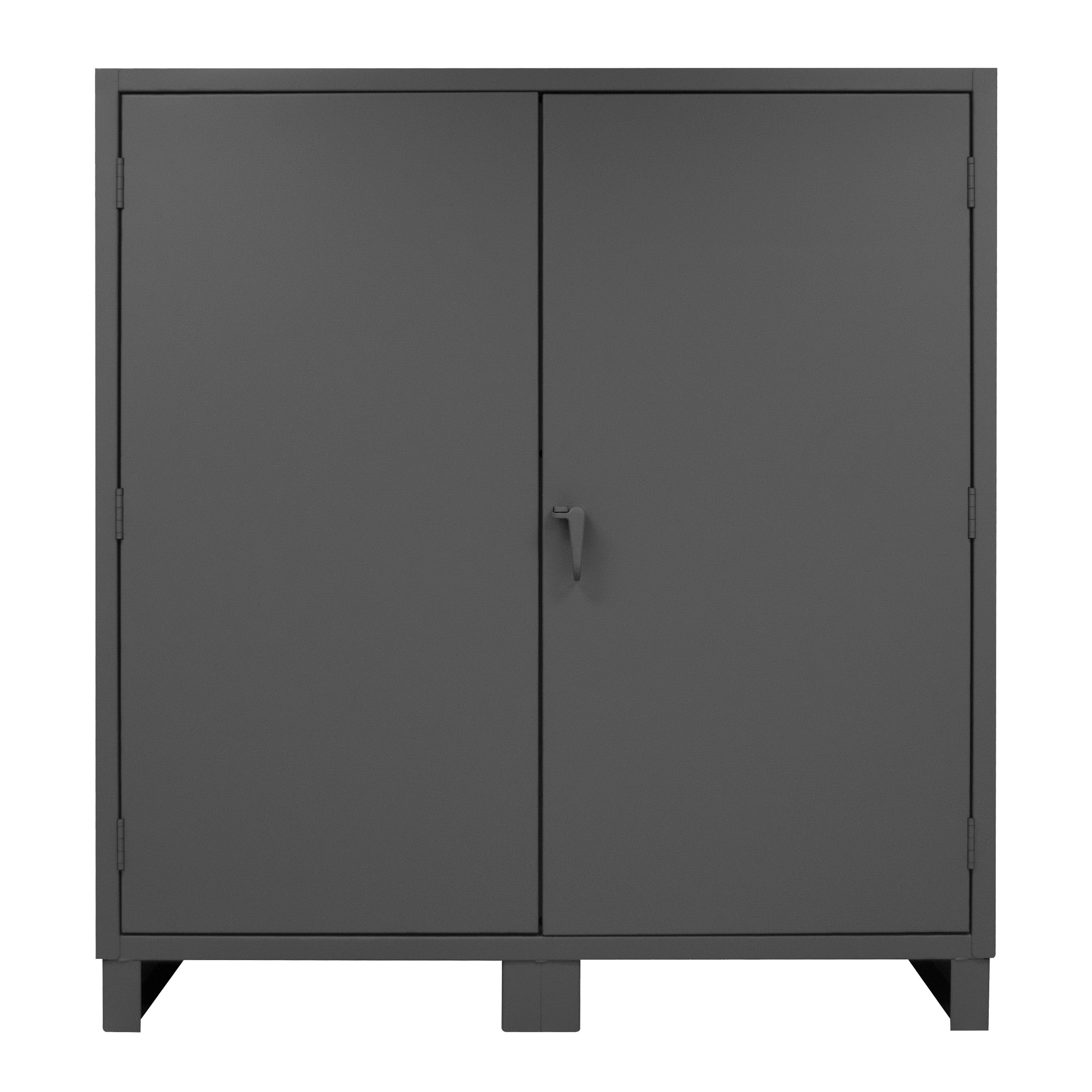 General Storage Cabinet, 24 in Overall Length, 72 in Overall Width, 78 in Overall Height, 2 Doors, 4 Shelves, 1525 lb Shelf, 69-15/16 in W x 20-7/8 in D Adjustable Shelf, 12 ga Gauge Thickness, Swing, Padlockable Locking, Steel, Gray