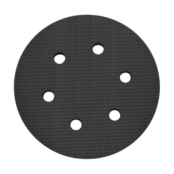 Sanding Pad, Contour Hook and Loop, For Use With: 7336 and 97366 Random Orbit Sander, Specifications: 6 in Dia, 6 Hole, 60 Grit, Medium Grade, 10000 RPM, Aluminum Oxide, Black