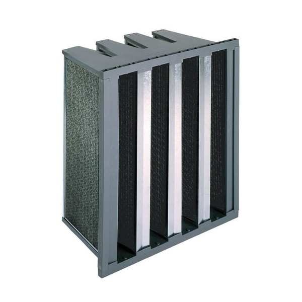 Extended Surface Activated Carbon Filter, Series: DuraPURE™, 12 in Width, 12 in Depth, 24 in Height, MERV: MERV 8, 0.34 in WG Initial Resistance, Carbon Media, Domestic