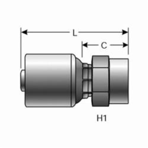 Hydraulic Coupling, Straight, Series: G25, 1/4 in x 1/8-27 Nominal, Hose x Female NPTF, 9/16 in Stem Hex, 1.74 in Length, Steel, Domestic