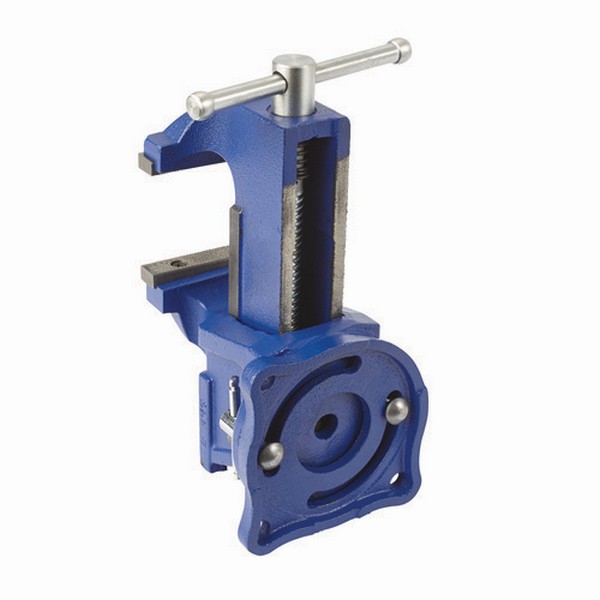 Mechanics Vise, 3 in Jaw Opening, 4 in Jaw Width, 2-3/8 in Throat Depth, Swivel Base, Bolted-Down Mounting, 120 deg Rotation, Steel Handle, Fused Handle, Steel, Blue