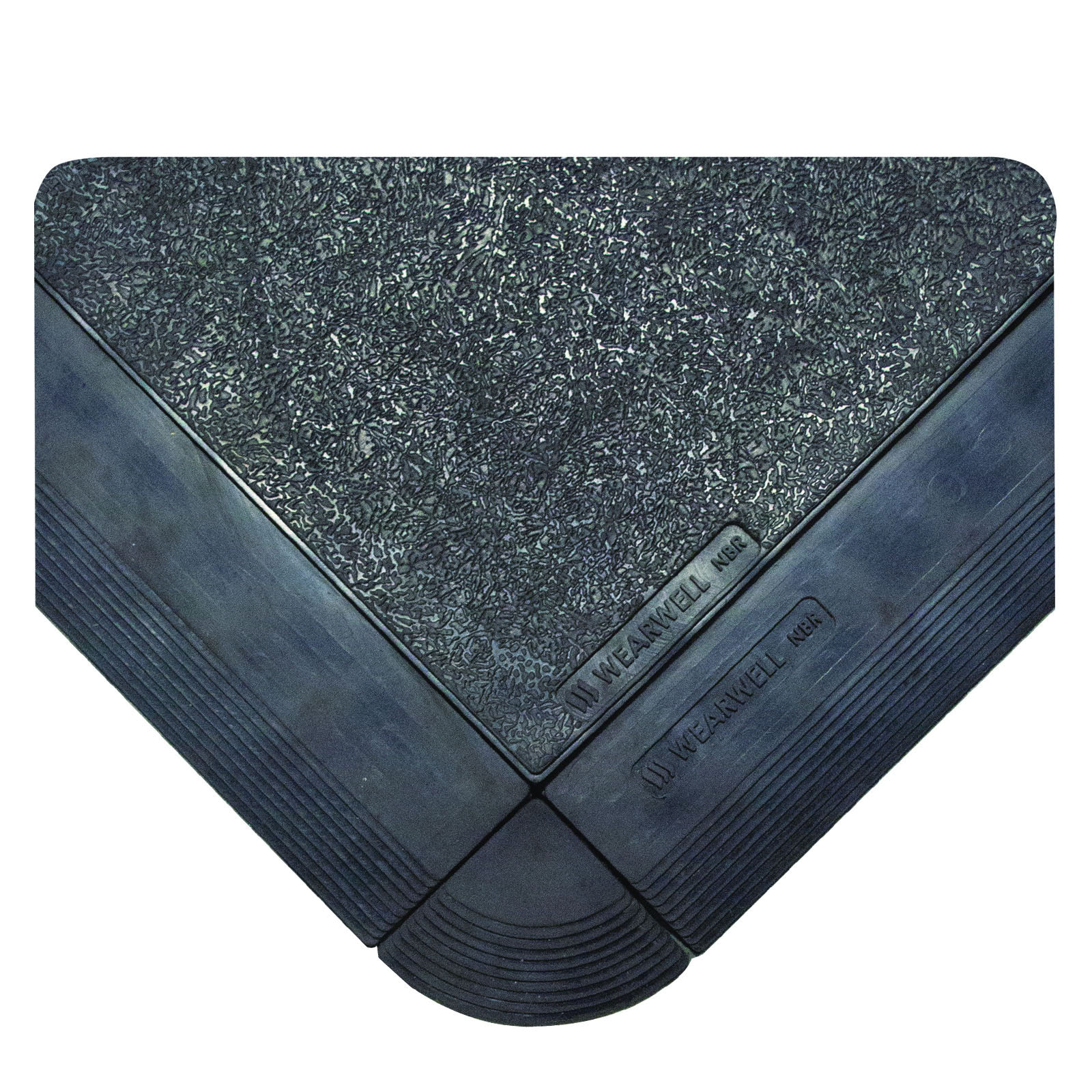 Anti-Fatigue Mat , Series: 577, 3 ft Length, 3 ft Width, 5/8 in Thickness, Black, Natural Rubber, Solid Surface, Resists: Grease
