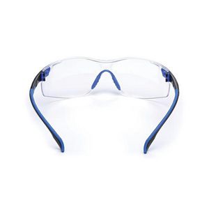 Safety Glasses, Premium, Series: 1000, Anti-Scratch/Anti-Fog Lens Coating, Clear Lens, Half-Frame, Blue/Black Frame, Plastic Frame, Polycarbonate Lens, Yes % UV Protection, Removable Temple, Specifications Met: ANSI Z87.1-2015