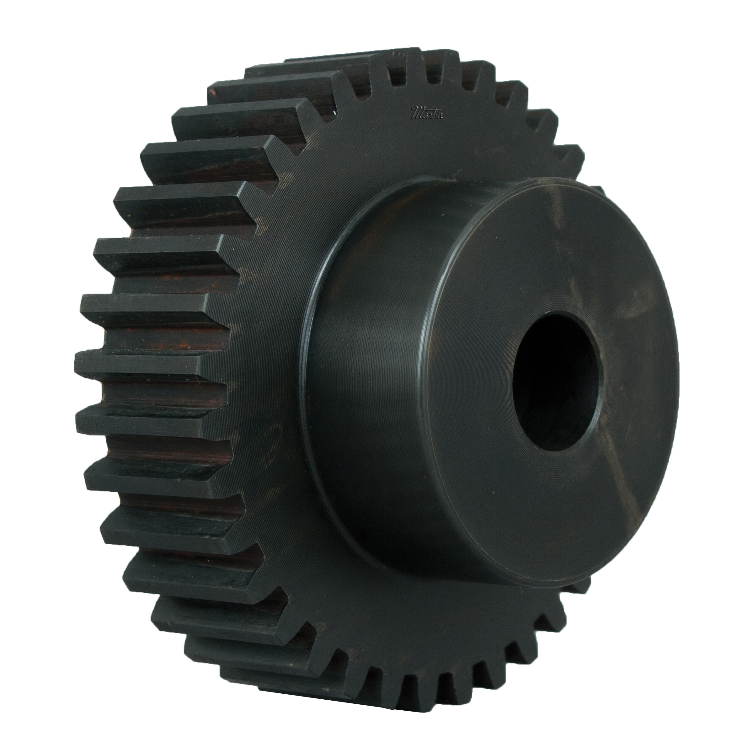 Stock Spur Gear, Reboreable, 1 to 2-1/2 Inch Bore Diameter, 6.2 Inch Outside Diameter, 60 Teeth, 10 Diametral Pitch, 6 Inch, 1-1/4 Inch Face Width, Type B, 4 Inch Hub Diameter, 1 Inch Hub Projection, 2-1/4 Inch Overall Length, 20° Pressure Angle, Steel