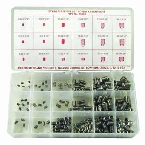 Set Screw Assortment, Measurement System: Imperial, Stainless Steel, 220 Piece