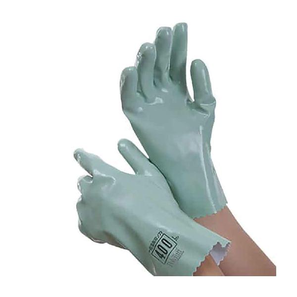 Chemical Resistant Gloves, Series: 400, L Size, Polyurethane Palm, Polyurethane, Green, Smooth, Cotton Knit Lining, Supported Support, 10-1/4 in Length, Resists: Abrasion, Chemical, Puncture, Solvent and Snag
