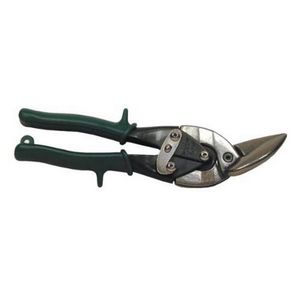 Aviation Snip, Cutting Capacity: 18 ga Mild Steel, 1-1/4 in Length of Cut, Offset/Right Snip Type, 10 in Overall Length, Serrated Blade, 1-1/4 in L Blade, Steel Blade, Plastic Handle, Soft Grip, Specifications Met: ASME B107.16M