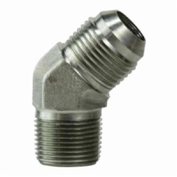 Hydraulic Elbow, 3/4-16 x 1/2 Inch Nominal, 37° SAE Male JIC Flare, 45°, 4500 psi, Steel