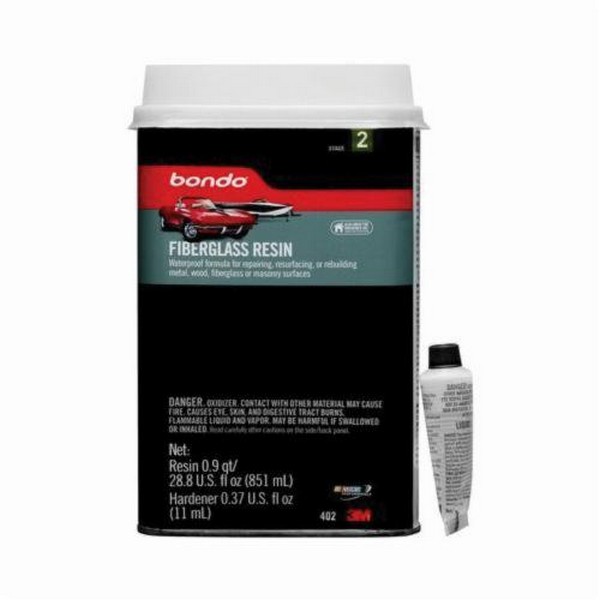 Fiberglass Resin, 2-Component, 0.9 qt, Can