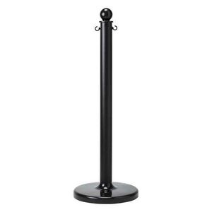 Warning Post, Small Stanchion, 2-1/2 in Post Diameter, 40 in Post Height, Polystyrene Post, Solid Post, Flat/Fillable Non-Conductive Base, 14 Inch Diameter Base, B-900 Polyethylene Base
