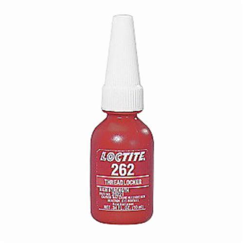 Threadlocker, High Strength Medium Viscosity Permanent, Series: 262™, Bottle Container, 10 mL Container, Red