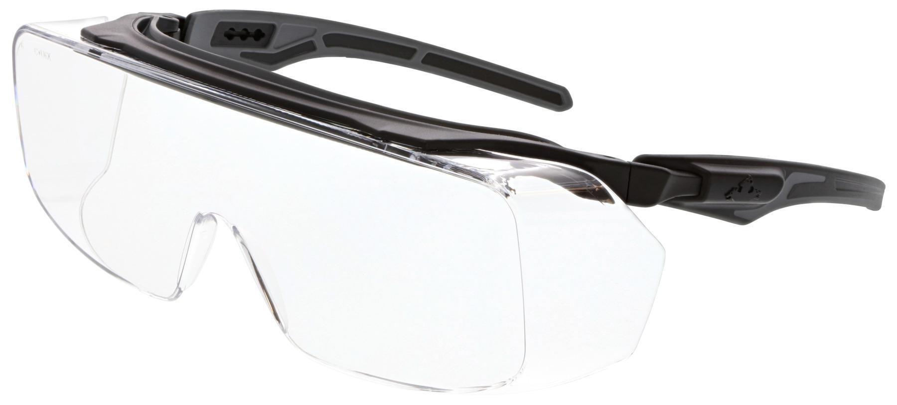 Glasses, Series: Klondike (OTG), MAX6 Anti-Fog Lens Coating, Clear Lens, Black Frame, Polycarbonate Frame, Yes UV Protection, Bayonet Temple