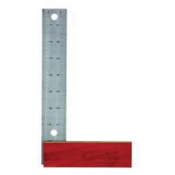 Tri Square, 8 in Size, 90 deg Measuring Angle, Stainless Steel, Silver