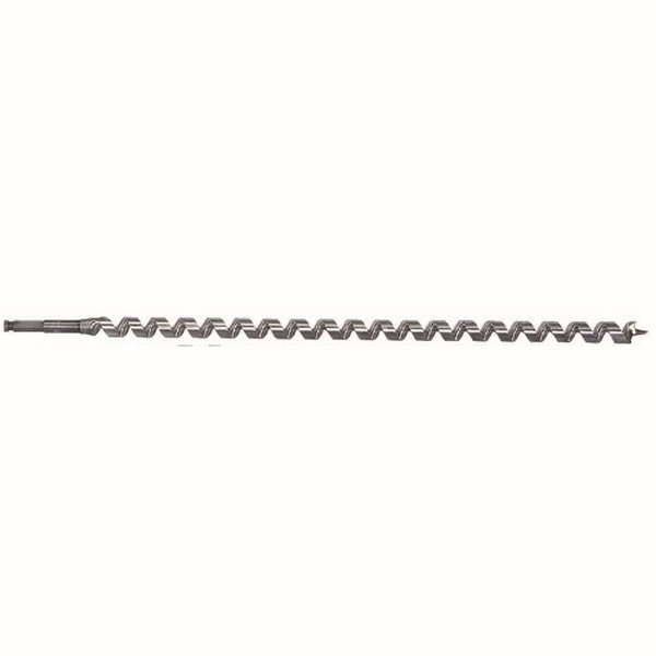 Pole Auger Bit, Extra Long Length, Series: 41H24, Drill Style: Auger, 13/16 in Diameter, 24 in Overall Length, Hollow Center/Spiral Flute, 21 in Flute Length, 7/16 in Shank, Hex/Impact Shank, Right Hand Cutting Direction, HSS Cutting Edge, HSS, Brigh