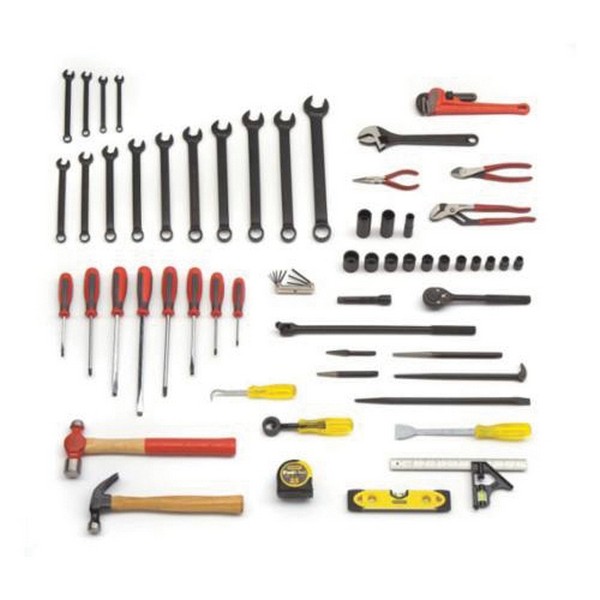 Railroad Carman's Tool Set, SAE Starter Plumber, 1/2 in Drive, 67 Piece, For Use With: 7/16 to 1-1/4 in Fastener, Box Tool Storage Type, Yes Tool Storage Included