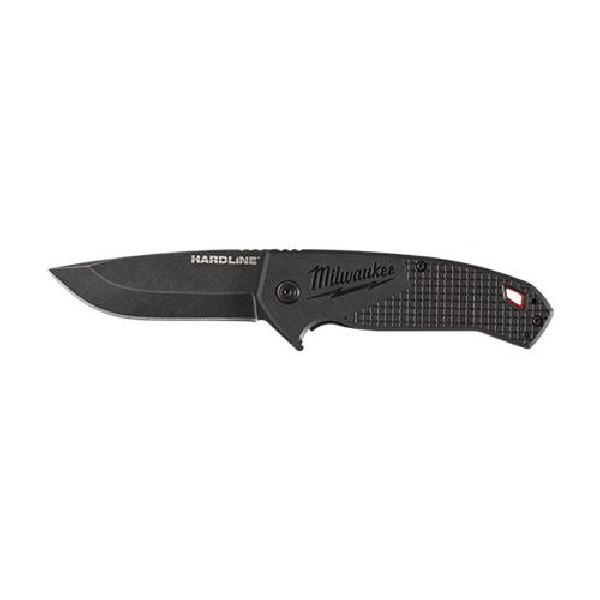 Folding Pocket Knife, Lockable Blade, 3 in Blade Length, Drop Point Smooth Blade, D2 Steel Blade, Glass Filled Nylon Handle, Stainless Steel Grip, Stone Washed Black Oxide, 6.9 in L Dimensions