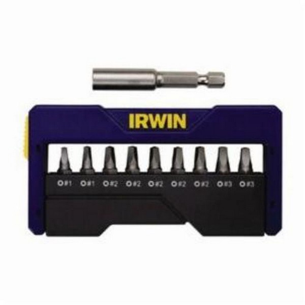 Pocket Case Insert Bit Set, Standard, 10 Piece, 1 in L, 1/4 in Hex Shank, High Grade S2 Steel, Black Oxide