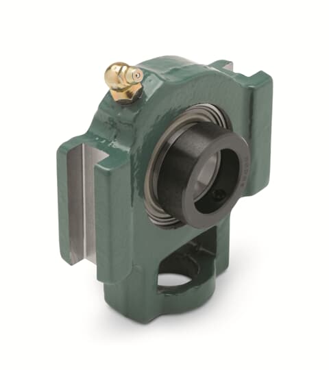 Take-Up Eccentric Collar Ball Bearing, Intermediate Duty Non-Expansion Wide Slot, Series: 208 Series, 1-1/2 Inch Bore Diameter, Steel Bearing, Powder Coated