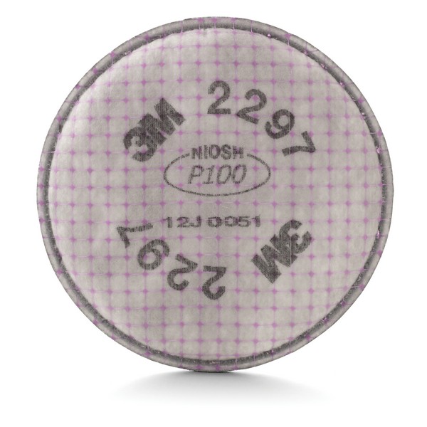 Advanced Particulate Filter, For Use With: 5000/6000 Series Reusable Respirators, 502 Adapter and FF-400 Ultimate FX Full Facepiece Reusable Respirators, P100 Filter Class, 0.9997 Filter Efficiency, Bayonet Connection, Polypropylene, Magenta/Gray, Resists: Non-Oil Based Particulates and Nuisance Organic Vapors, 4.3 in L x 4.3 in H Dimensions