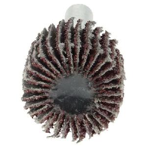 Coated Abrasive Flap Wheel, 3/4 in Wheel Dia, 3/4 in Face Width, 1/4 in Shank Dia, 40 Grit, Coarse Grade, Aluminum Oxide Abrasive, 30000 RPM Maximum, Threaded Stem Attachment