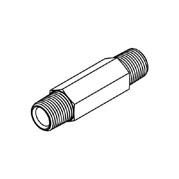 Hydraulic Long Hex Pipe Nipple, 1/2-14 Inch Male Pipe, 1/2-14 Inch Male Pipe, 3 Inch Length, Stainless Steel
