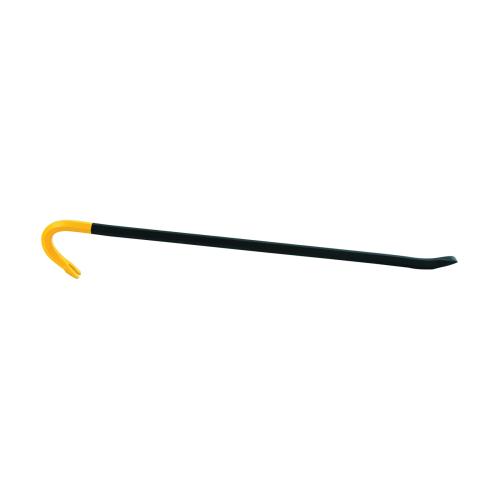 Wrecking Bar, Beveled Chisel/Slotted Claw Tip, 1-1/4 in, 1 in Tip Width, 30 in Overall Length, 3/4 in Overall Width, 3/4 in Dia, Hex Handle, Forged Steel, Powder Coated/Yellow