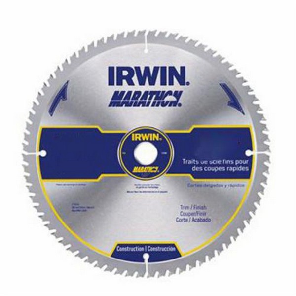 Circular Saw Blade, Miter/Table, Series: Construction Series, 12 in Diameter, 1 in Arbor, ATB Teeth, 72 Teeth, 0.095 in Kerf, Carbide Cutting Edge