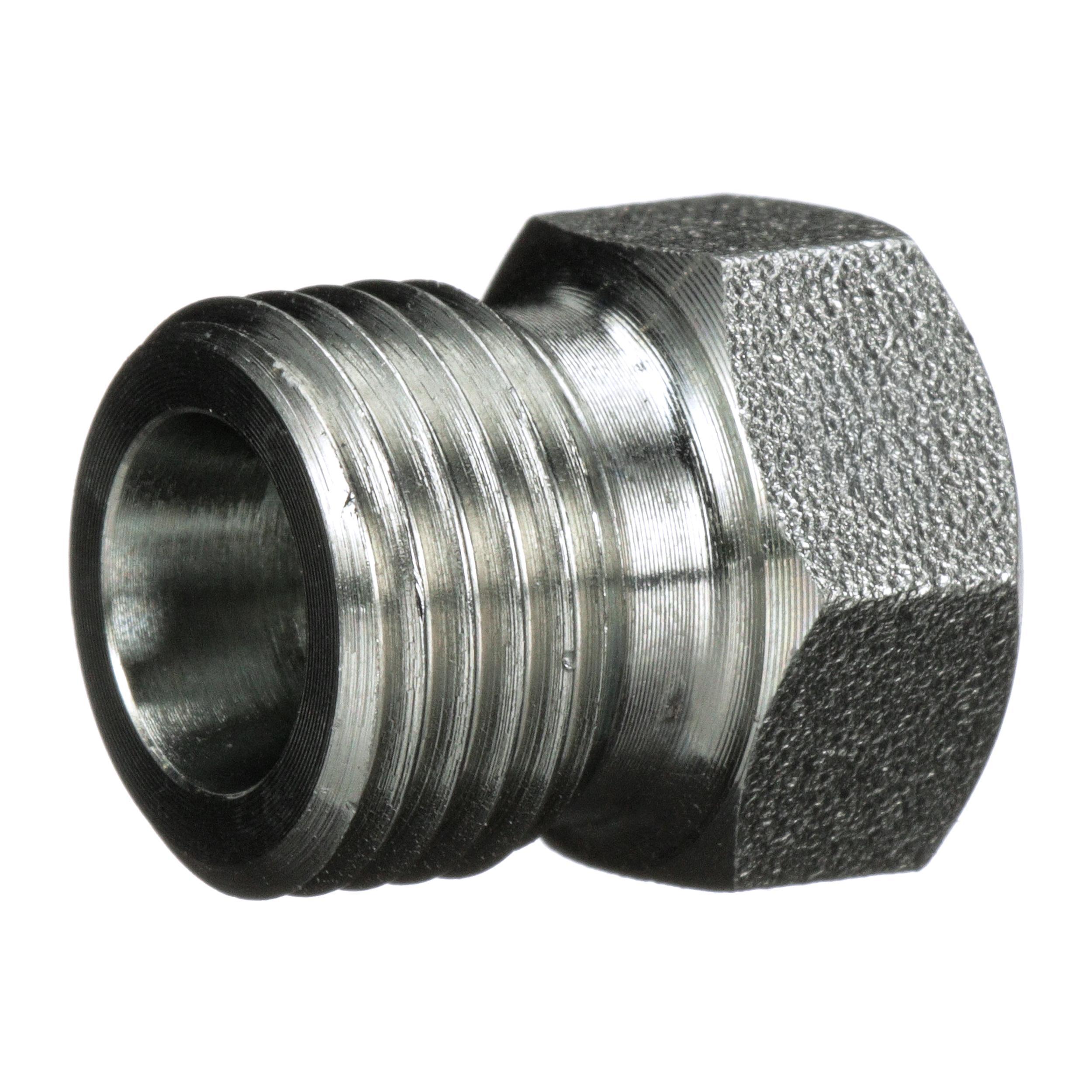 Hydraulic Adapter, SAE to SAE, M30 x 2 Nominal, Male x Plug End Style, 6000 psi Pressure, Steel, Import