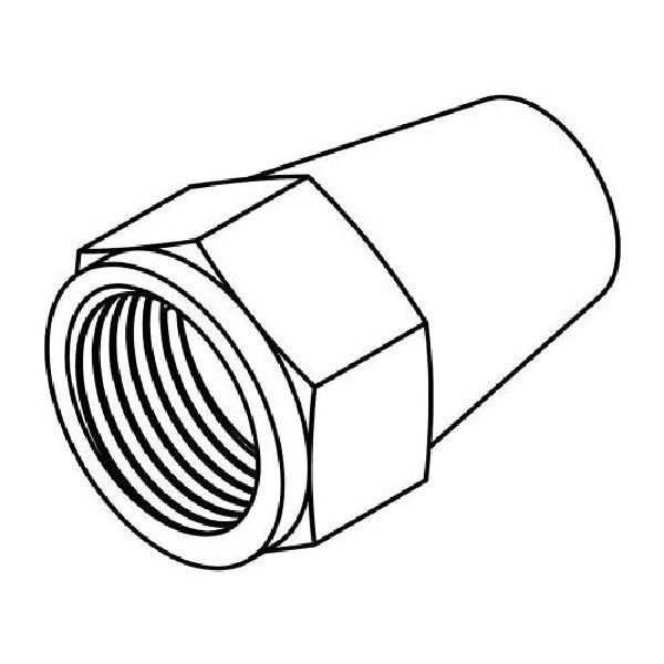 Tube Nut, Long, Series: 0304, 37 °Female JIC Thread, 3/8-24 Thread, Steel, Silver, Trivalent Chromate Plated