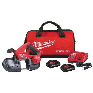 M18 Cordless Portable Band Saw, Compact, Bare Tool/Kit: Kit, Cutting Capacity: 3-1/4 in, 35-3/8 in L Blade, 540 sfm Speed, 18 VDC, CP3.0 Lithium-Ion Battery, 3 Ah Battery, Reinforced Nylon Housing Material, Pistol Grip Handle, Black/Red, Variable Spe