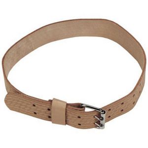 Work Belt, Heavy Duty, 1.8 in Belt Width, 46 to 52 in Waist, Top Grain Saddle Leather, Tan