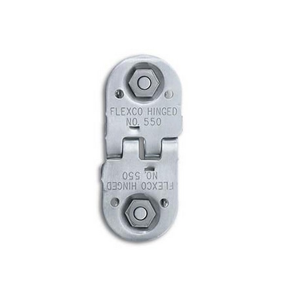 Belt Lacing, Size 550, Bolt Hinged Fastening System, For 1/4 Inch to 5/8 Inch Belt Thickness, Steel, For 24 Inch Wide Belts, Includes Nylon Covered Steel Cable Hinge Pin