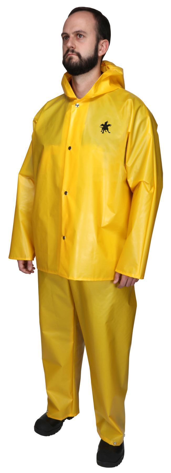 Rain Jacket and Coat, Waterproof, Series: Navigator, XXX-Large Size, Yellow, TPU, 64 in Chest, 34 in Length, Front Snap/Take-Up Snap Wrist Closure