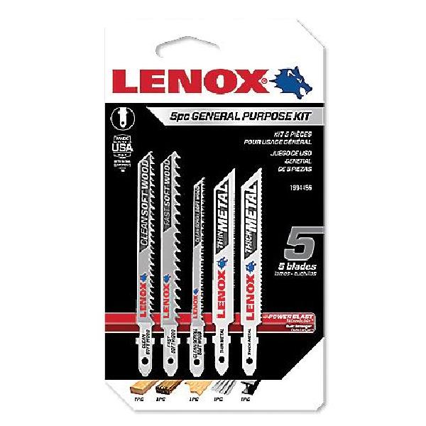 Jig Saw Blade Kit, 5-Piece High Strength Assorted, 5 Piece, Specifications: 6/10/14/20/24 TPI, T-Shank, Bi-Metal