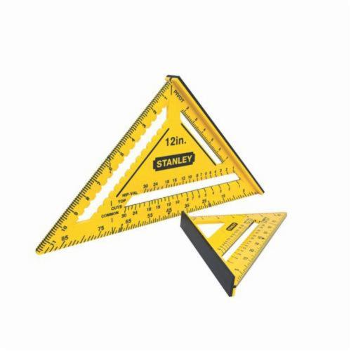Dual Color Square, 7 in L Size, Graduations: 1/8ths, 90 deg Measuring Angle, ABS, Yellow