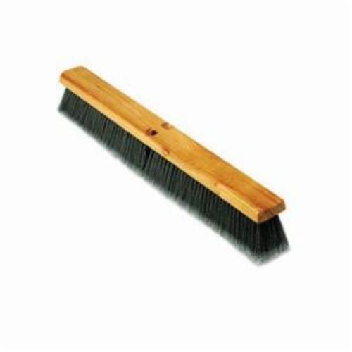 Floor Brush Head, 24 Inch Overall Length, 3 Inch Trim Length, Polypropylene Bristle, Gray Bristle, 18 Inch Block, Threaded Grip Handle