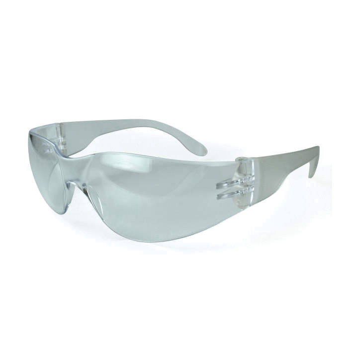 Safety Eyewear, Universal Size, Hard Lens Coating, Clear Lens, Wrap Around Frame, Polycarbonate Frame, Yes % UV Protection, Snap-In Temple, Specifications Met: ANSI Z87.1