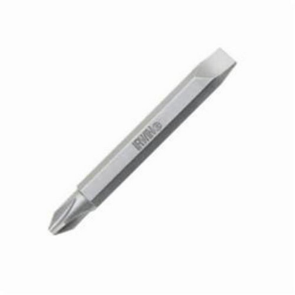 Double Ended Bit, 10-12 x #3 Point, Phillips®/Slotted Point, 37257 in Overall Length, 43104 in Shank, Cold Forged Steel