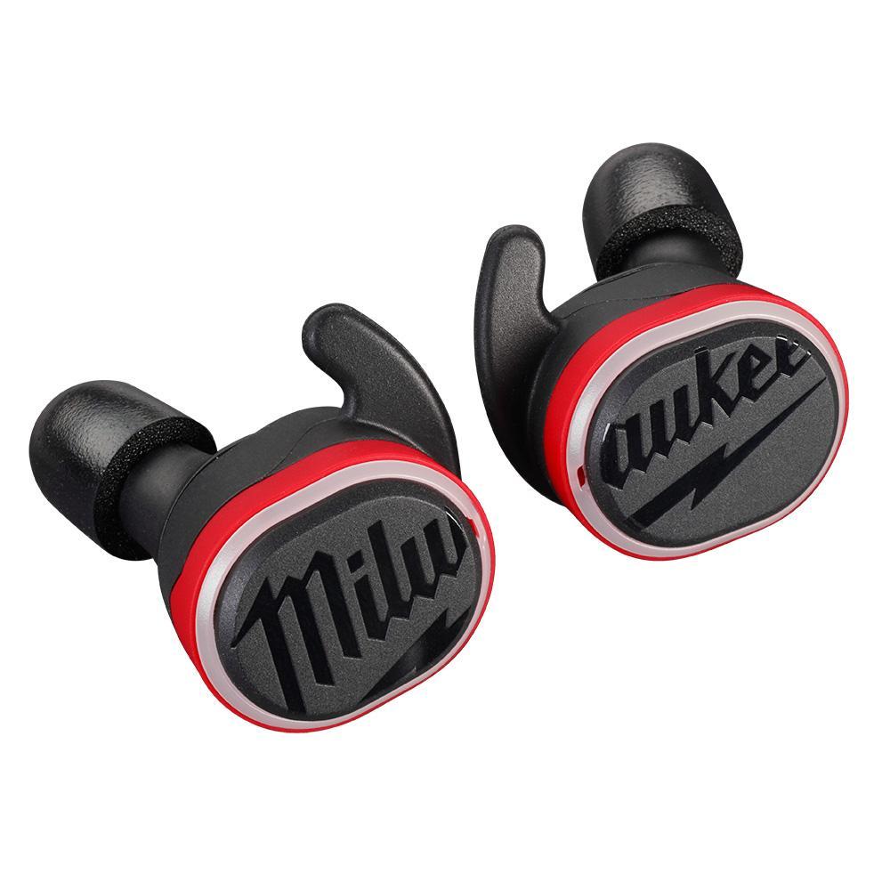Jobsite Ear Buds, 25, 22 dB Noise Reduction, Plastic, Black/Red