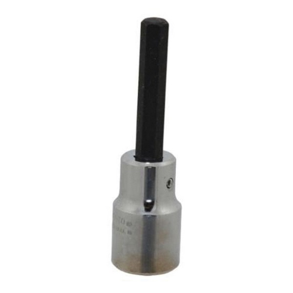 Socket Driver Bit, Standard Length, Measurement System: Metric, 1/2 in Drive, Hex Bit, 17 mm Bit, 50.8 mm Bit Length, 4 in Overall Length, Alloy Steel, Polished Chrome