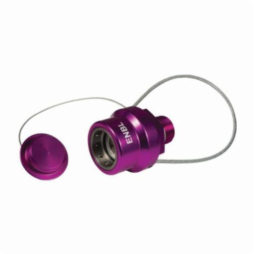 Engine Oil Nozzle, High Flow, Adapter Fitting/Connector, 3/4 Inch Nominal, Quick Connect Coupler x MNPT End Style, 200 psi Pressure, Anodized Aluminum, Violet