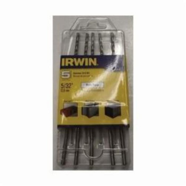 Rotary Percussion Drill Set, Series: SpeedHammer Power™, Imperial System of Measurement, 5/32 in Minimum Drill Bit Size, 5/32 in Maximum Drill Bit Size, 5 Piece, Specifications: Right Hand Cut, Straight Shank, Single Flute, Chrome Vanadium Steel